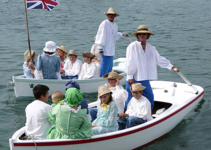 A reenactment of the arrival of the Loyalists, who played a vital role in the history of Abaco 