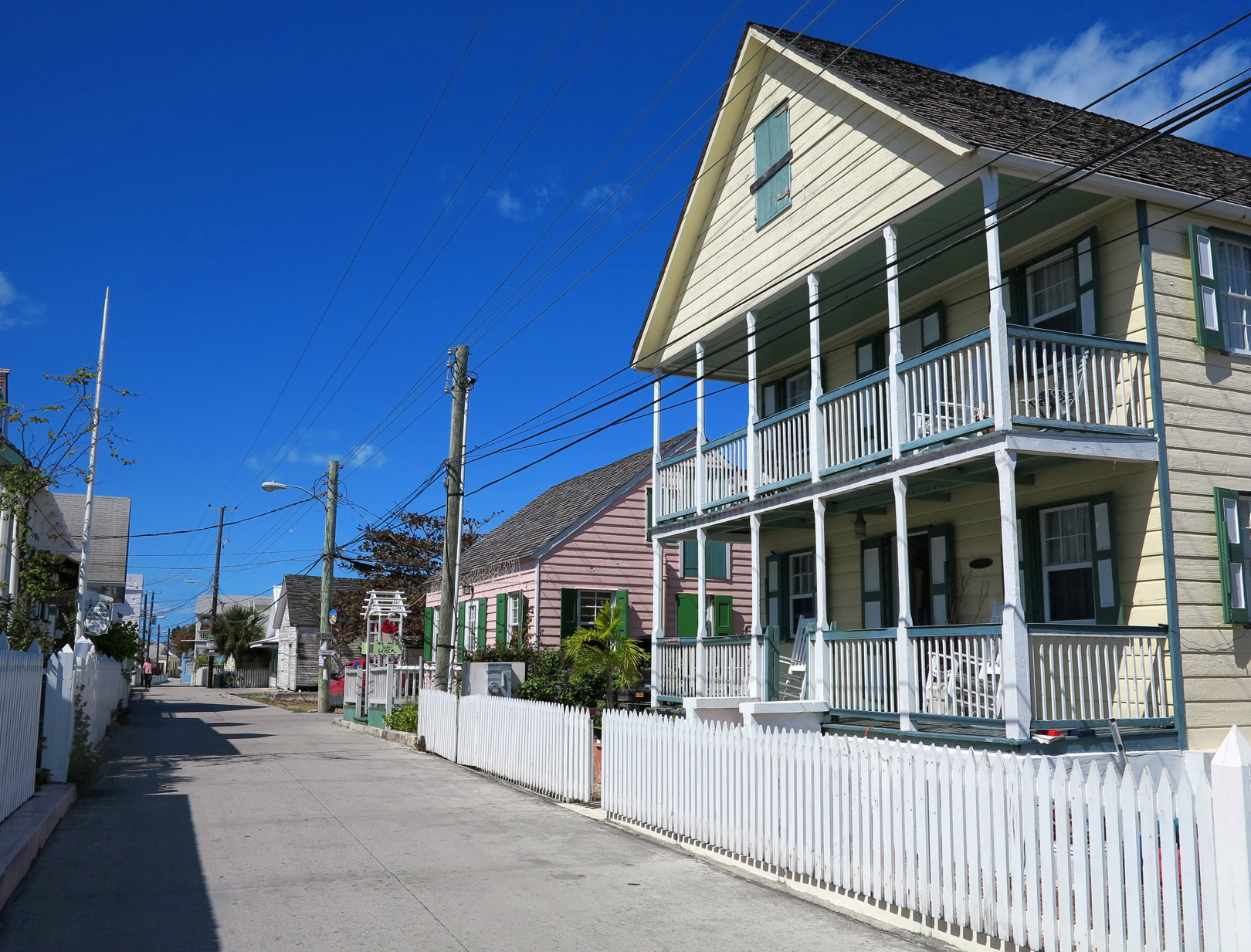 Street scene in New Plymouth, Green Turtle Cay, Abaco, Bahamas