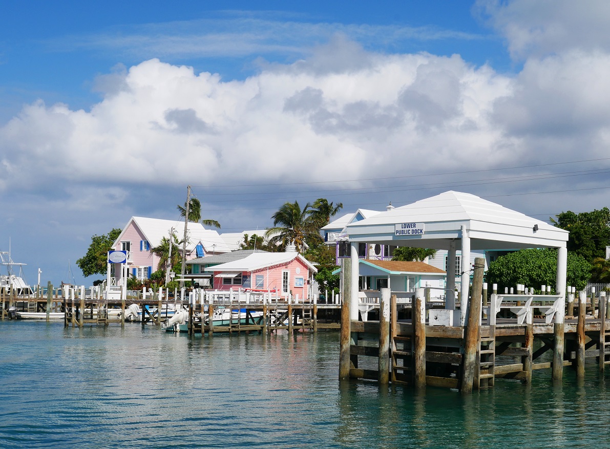 Waterfront in Hope Town, Abaco, Bahamas. 